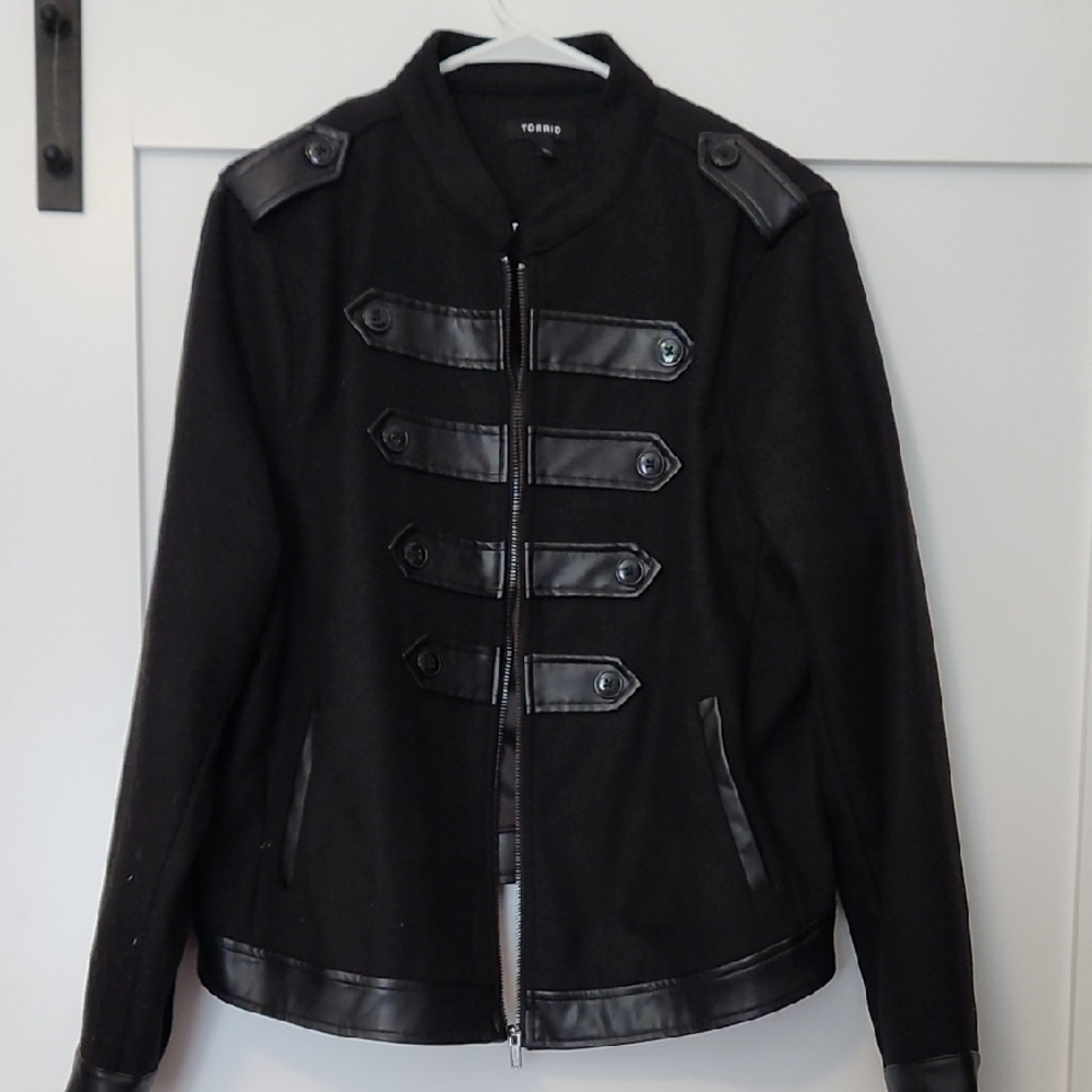 Torrid Black Military Style Jacket